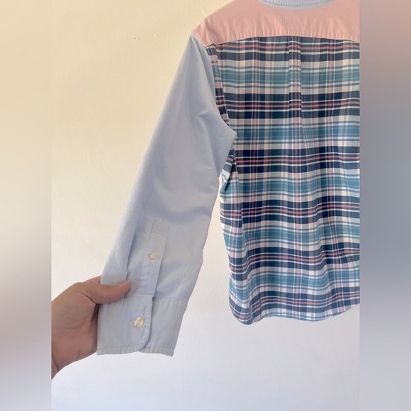 Vineyard Vines Slim Fit Tucker White Pink & Blue Plaid Button Down Shirt Large - Picture 10 of 13